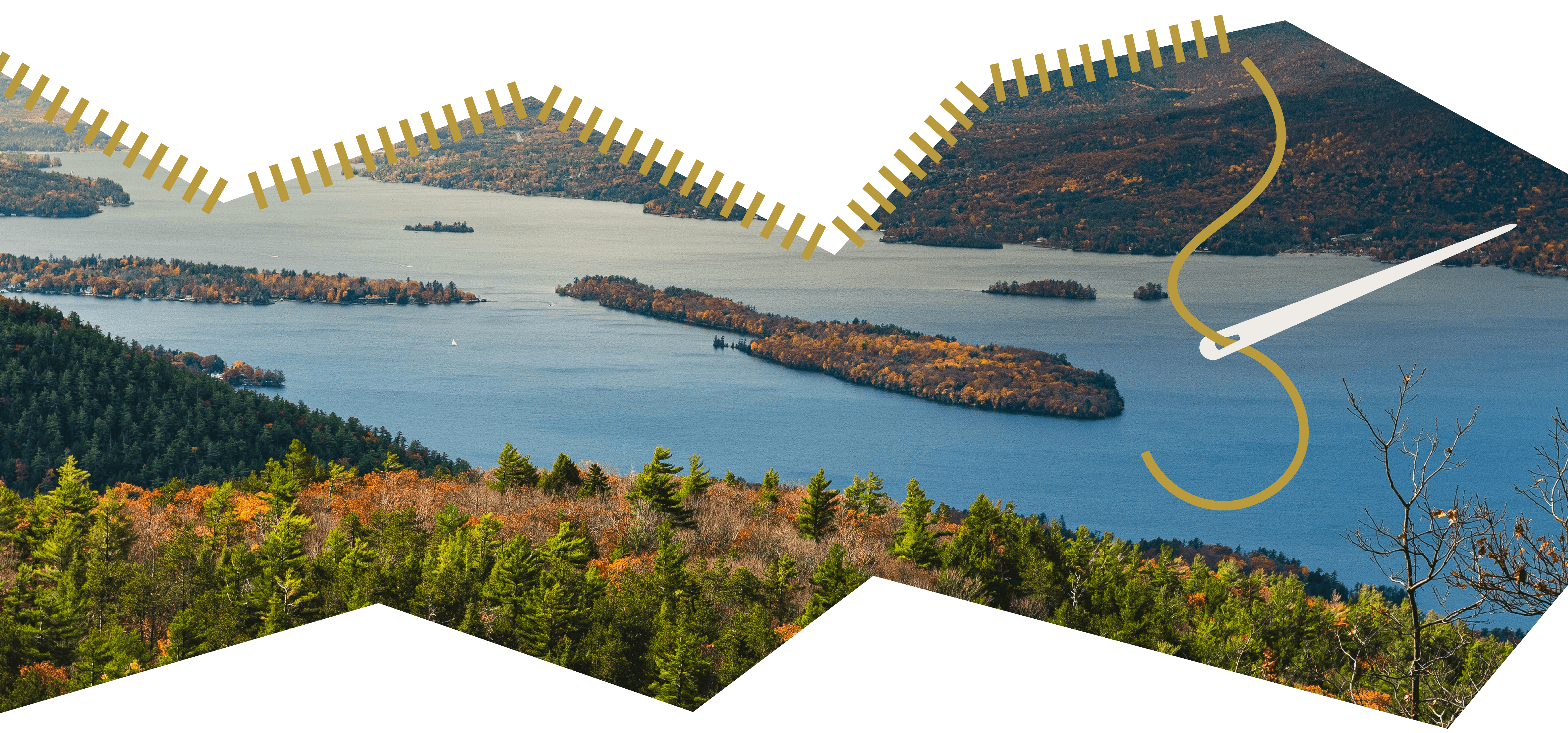 Hudson Valley being sewn together by a needle and thread